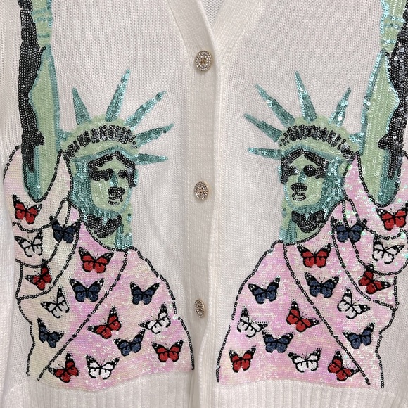 WHITE BUTTERFLY LADY LIBERTY CARDIGAN - Picture 4 of 4